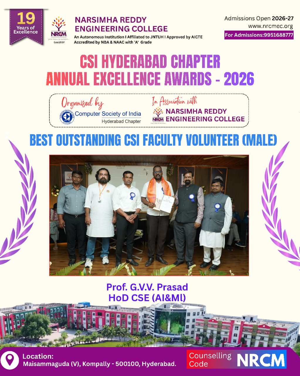 BEST OUTSTANDING CSI FACULTY VOLUNTEER AWARD (MALE)