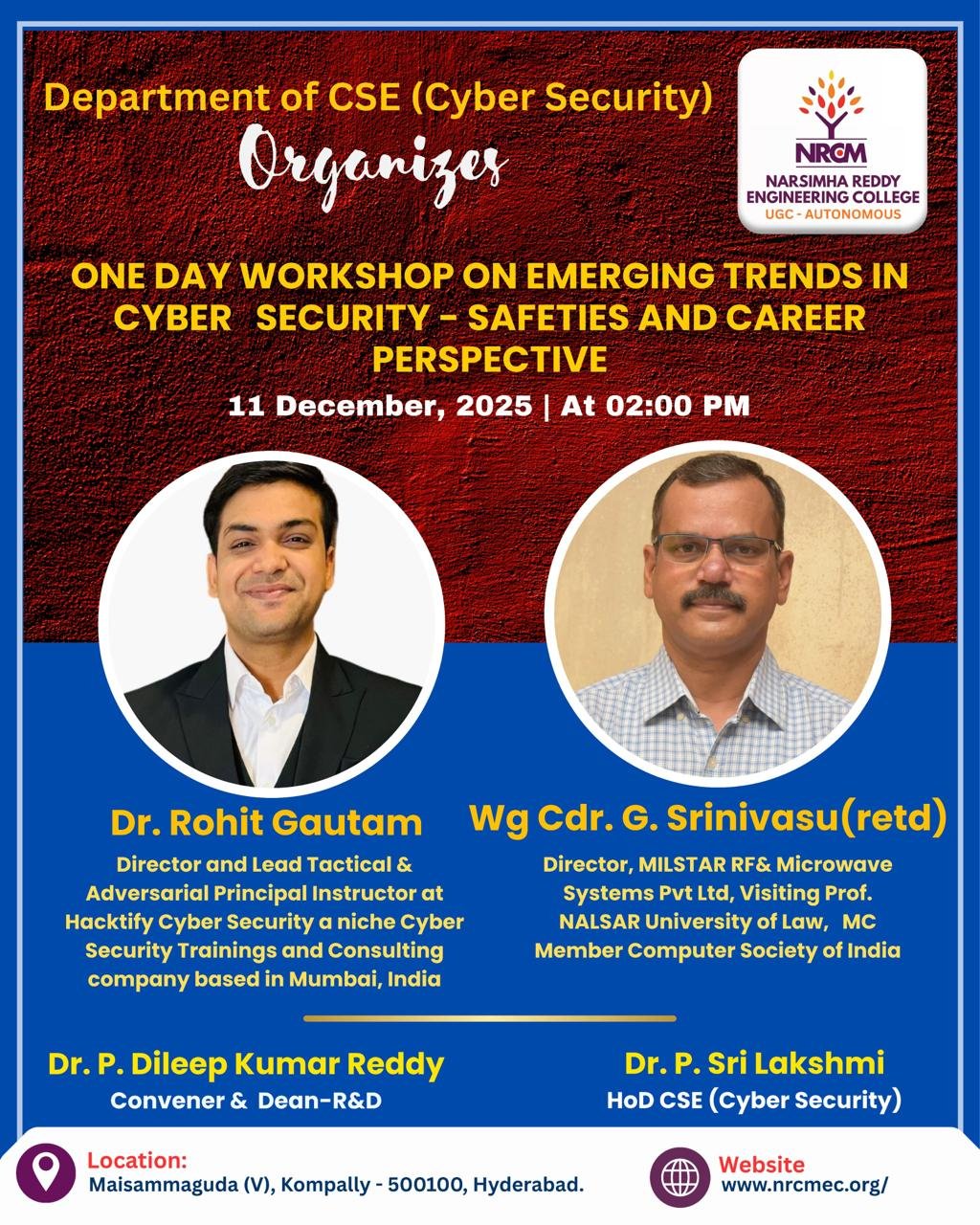 ONE DAY WORKSHOP ON EMERGING TRENDS IN CYBER SECURITY - SAFETIES AND ...