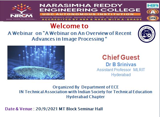 Webinar on “An Overview of Recent Advances in Image Processing”
