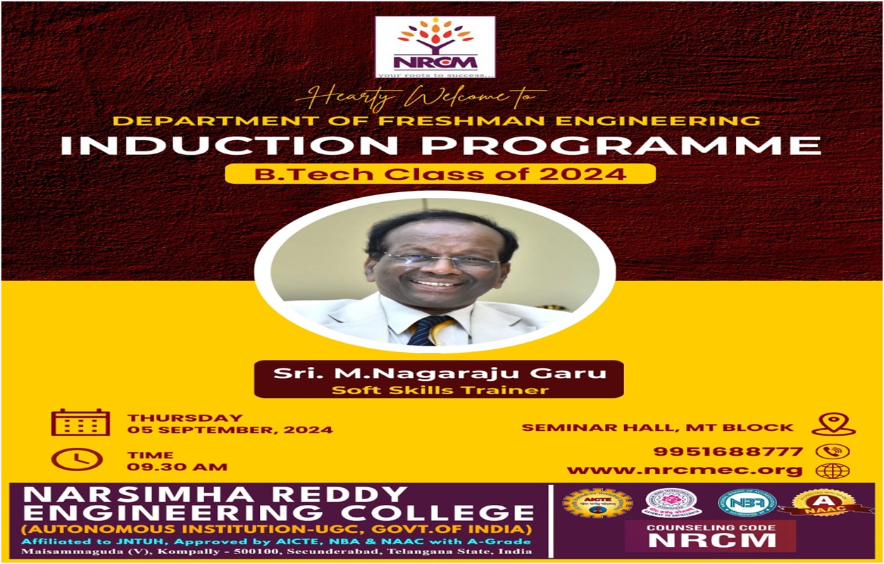 Induction program: A Session by Mr. Nagraj, Soft Skill Trainer.